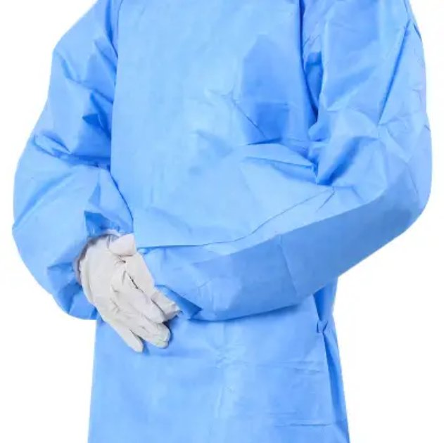 Cep PPE Hospital Isolation Level 2-3 Disposable Protective Sterile Fabric Non-Woven SMS White Blue Surgical Gown Adults