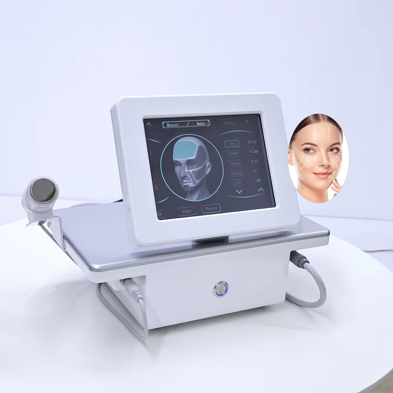 Portable 10p 25p 64p &amp; Nano Tip Radiofrequency Fractionated Gold Rf Skin Tightening Machine 2 in 1 with Cold Hammer