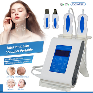 BOWKET 2024 New Arrivals Dual Handles Ultrasonic Skin Scrubber Portable Rechargeable Waterproof CE Certified Face Body Deep