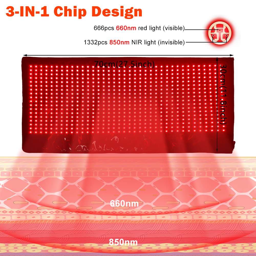 Shanglaite T150 Hand Held Pain Relief Red &amp; Near-Infrared Light Therapy Mask for Head 70x30cm 100W High-Efficiency LED Home Use