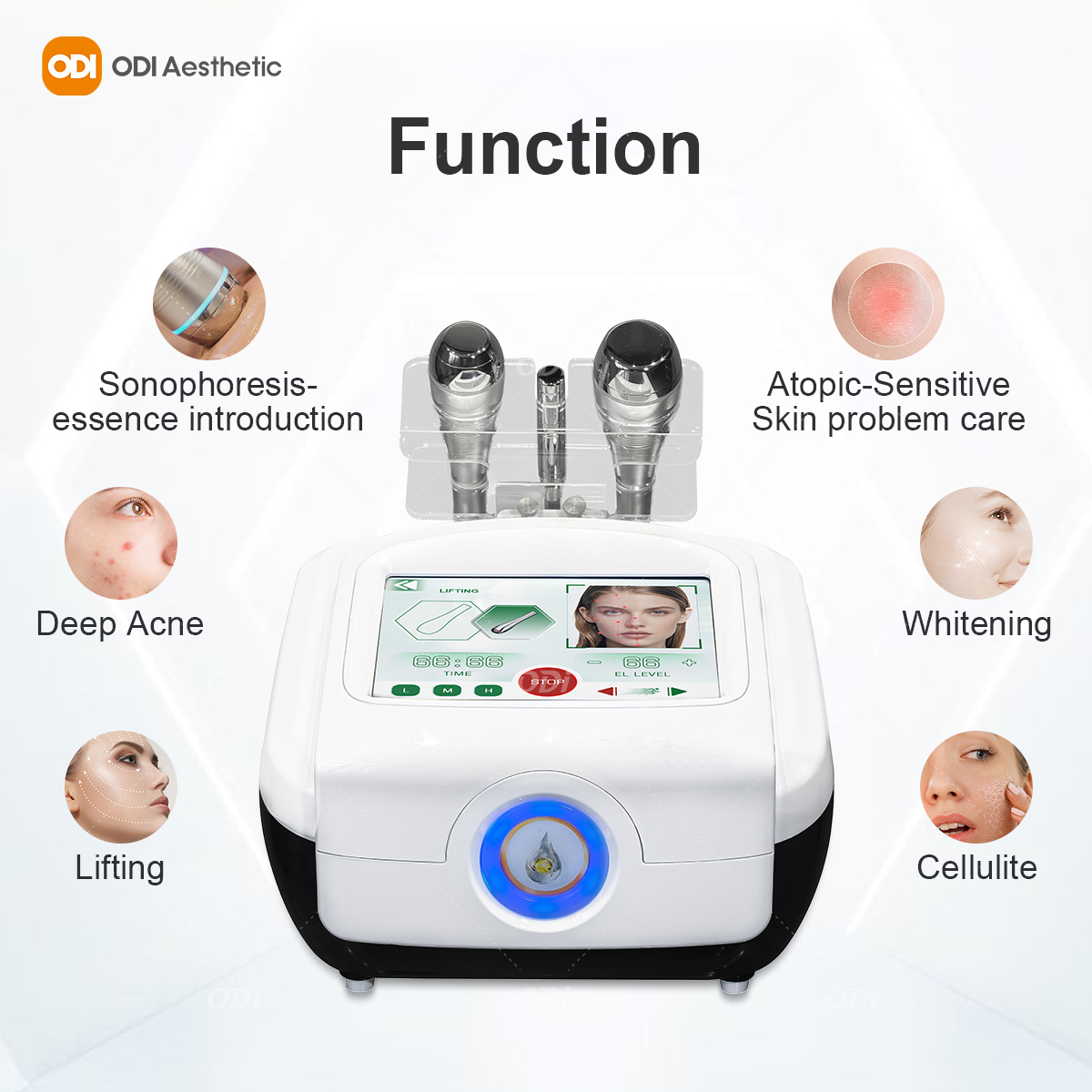 Triple Multi Frequency Real 1mhz 3 Mhz 10 MHz Skin Treatment Skin Rejuvenation Facial Cooling Beauty V Face Lifting Device