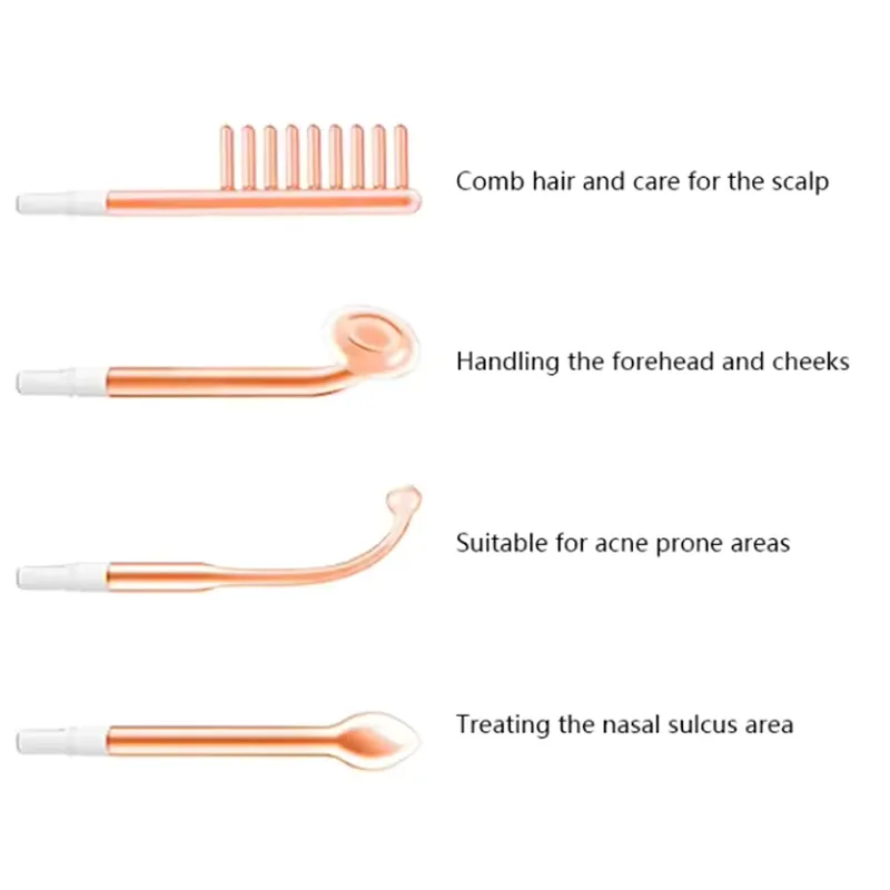 Wireless 4 in 1 Handheld Skin Rejuvenation High Frequency Wand Electrotherapy Facial Device