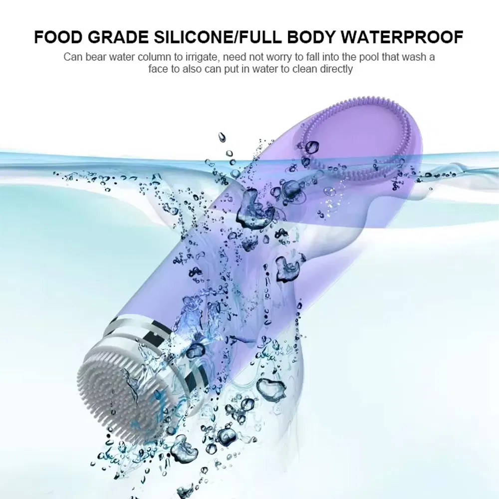 Electric 4 in 1 Facial Cleansing Body Massager Tools Skin Care Cleanser Face Washing Brush