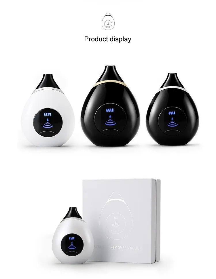 Portable USB Rechargeable Facial Pore Cleaner Electric Remover Vacuum Exfoliating Spatula Blackhead Scraping Tool