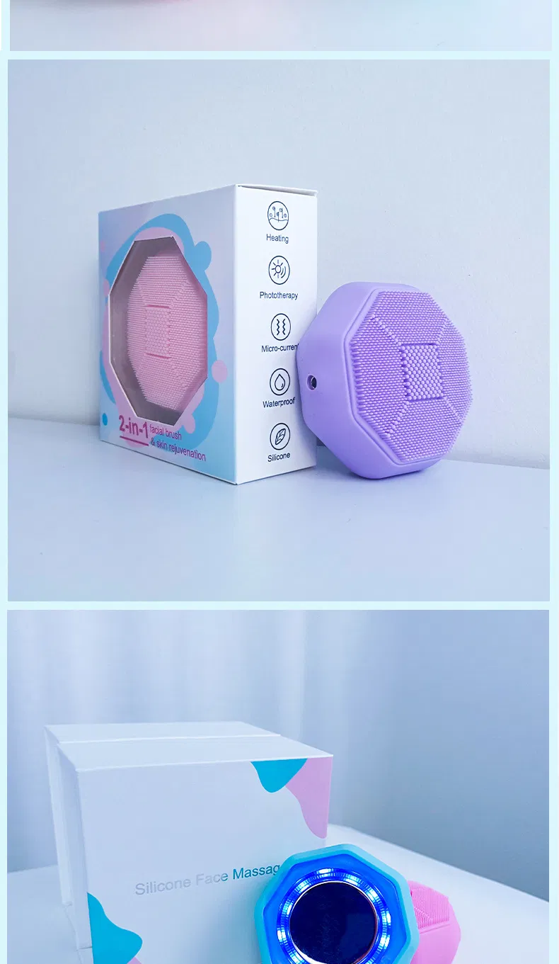 Waterproof Ultrasonic Electric Face Brush Cleanser Facial Silicone Cleansing Brush