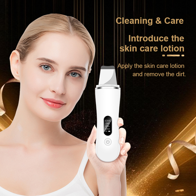 Private Label Acceptable Professional 24kHz Ultrasonic Skin Scrubber Deep Exfoliation Electric Ultrasonic Skin Scrubber