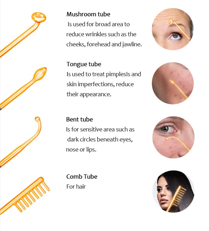OEM ODM 4 in 1 High Frequency Electrotherapy Wand Wireless Facial Skin Hair Care Instrument High Frequency Skin Therapy Machine