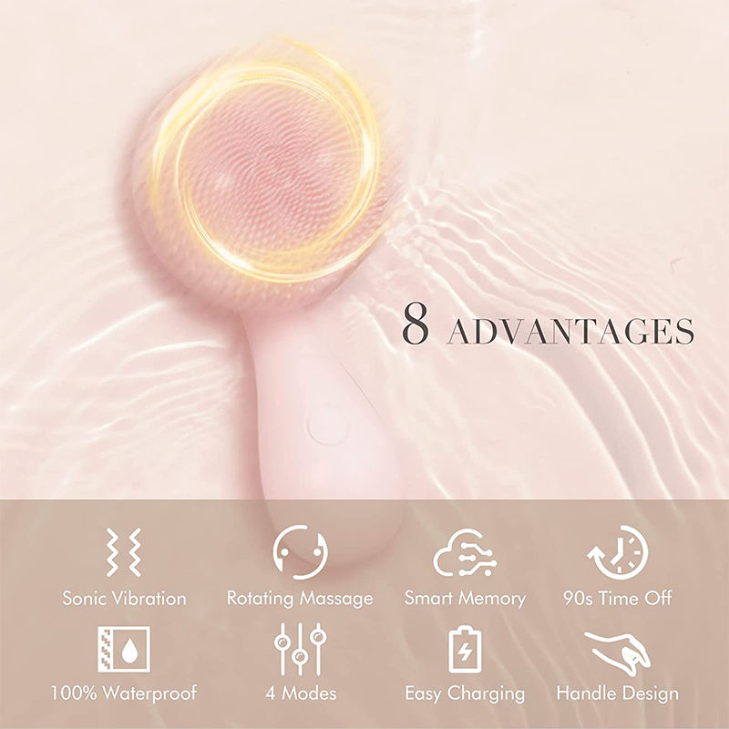 Mini Vibration Facial Cleaner Electric Face Brush Silicone Cleansing Brush