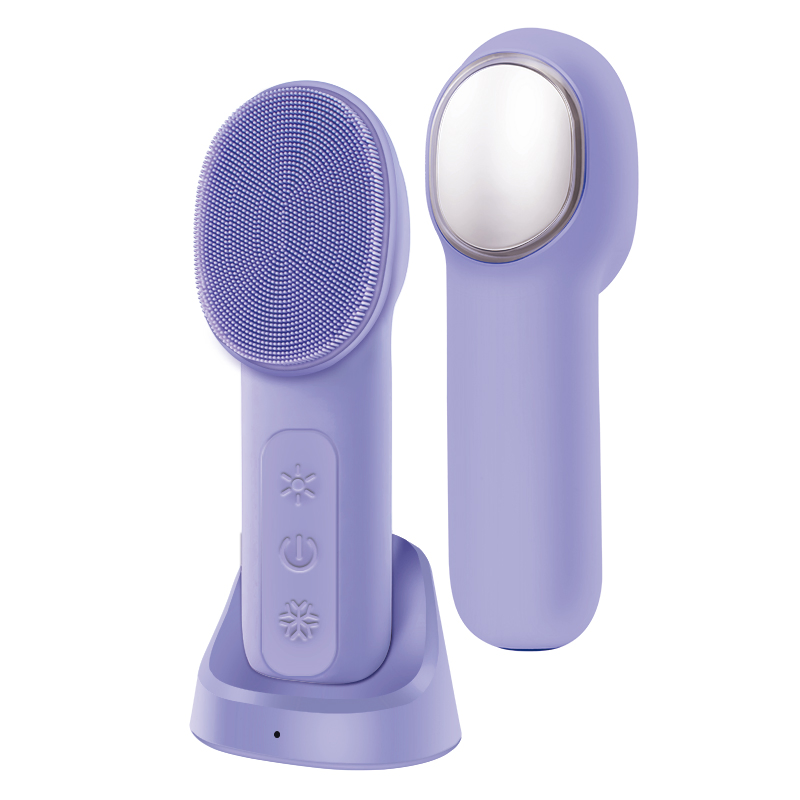 Professional Electric Face Cleansing Device Brush for Home Use Facial Cleaning Brush Silicone Face Scrubber Wash Brush Warm Function Facial Cleaning System