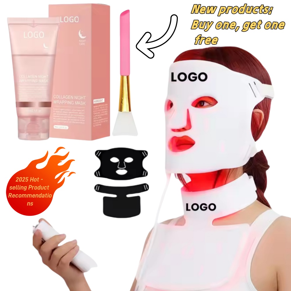 Korea New LED Light Therapy Facial Mask Red Light &amp; Peel-Off Cream Crystal Face Mask Overnight PDT Collagen Mask