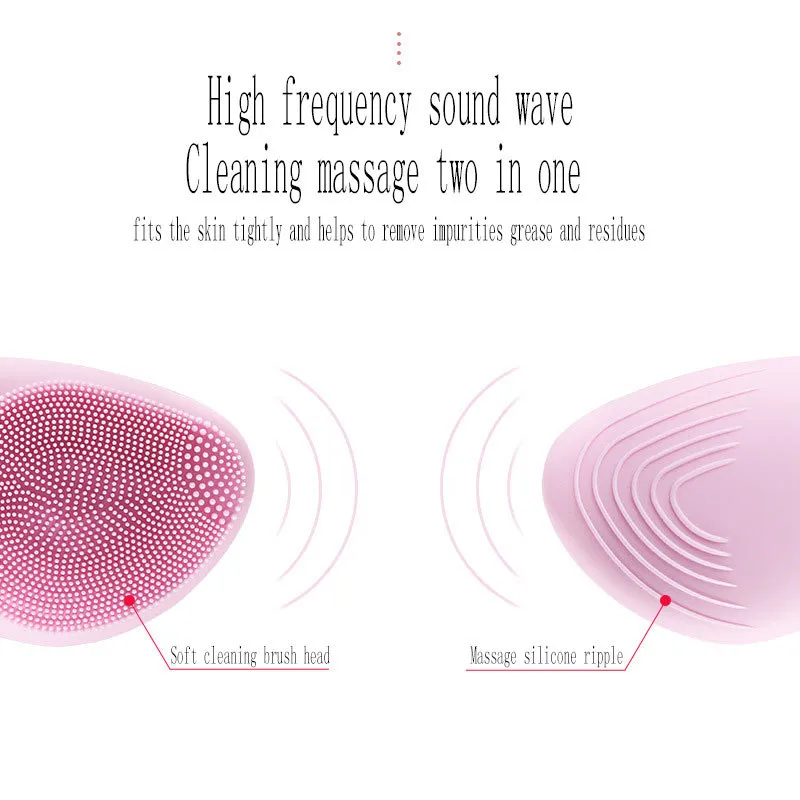 Mini Waterproof Portable Electric Silicone Exfoliator Facial Cleansing Brush