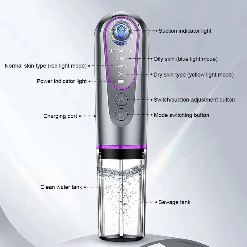 Pore Vacuum Blackhead Remover Multi-Functional Facial Smart Handheld Suction Machine Electric Vacuum