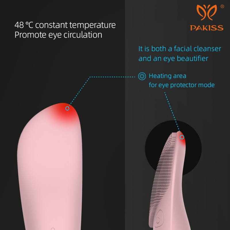 Pakiss Electric Facial Cleansing Brush, Waterproof Silicone Face Brush for Deep Cleaning, Blackhead Removal &amp; Eye Care