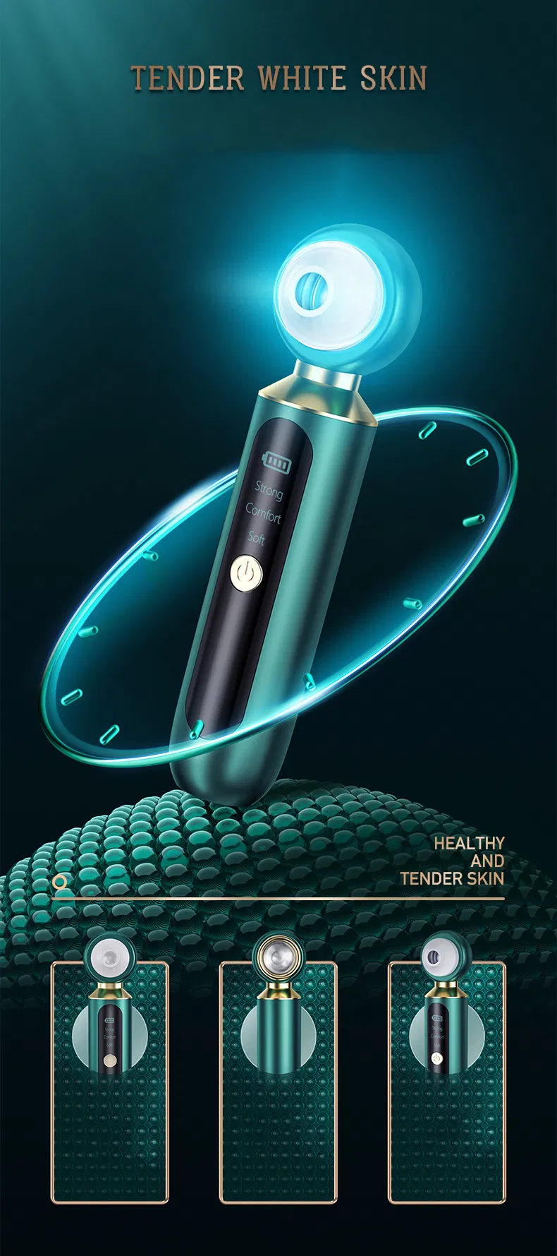 Latest Facial Blackhead Remover Electric Acne Cleaner LED Light Pores Cleaner Blackhead Vacuum Sucker