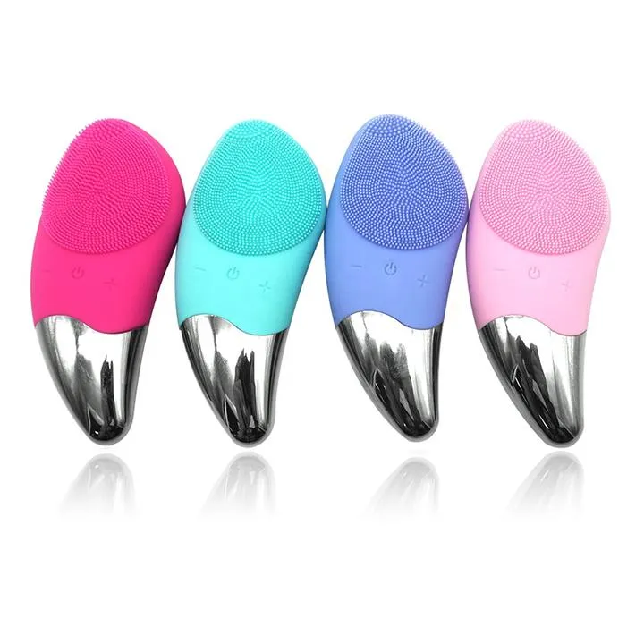 Mini Waterproof Portable Electric Silicone Exfoliator Facial Cleansing Brush
