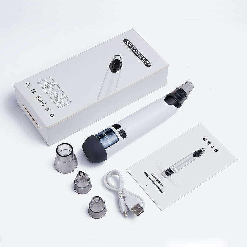 Rechargeable Black Head Removal Device Vacuum Suction Nose Pore Cleaner Electric Blackhead Remover with Heat