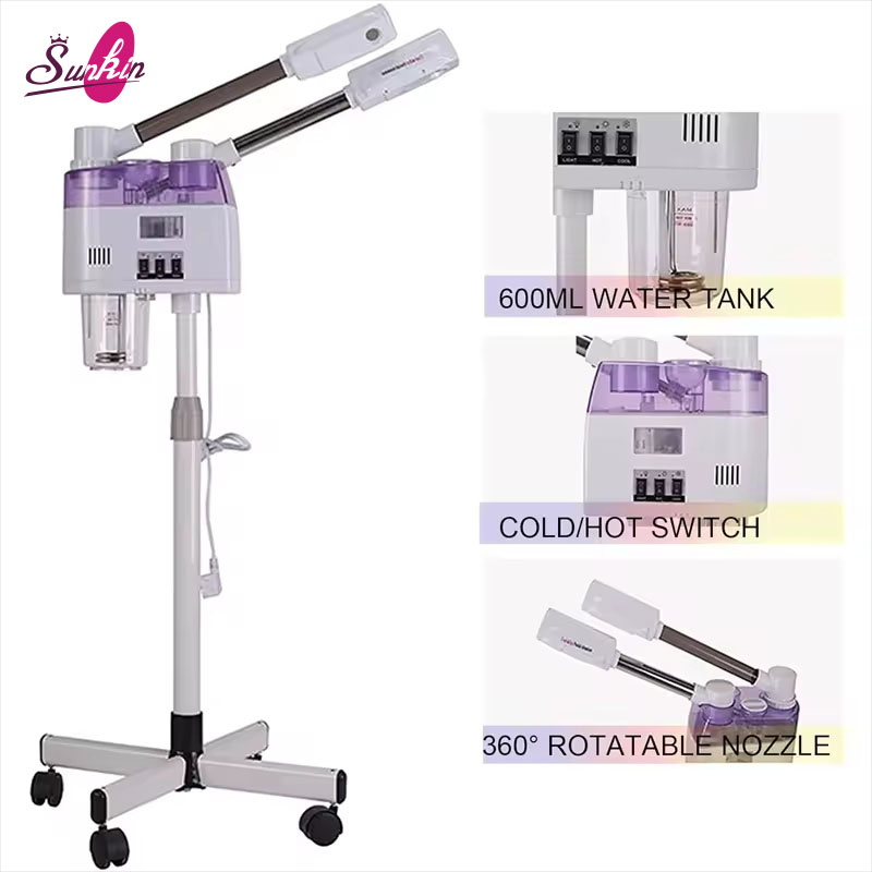 High Quality Double Tube Hot and Cold Spray Machine Professional Salon Face Steamer Skin Hydration Spa Equipment