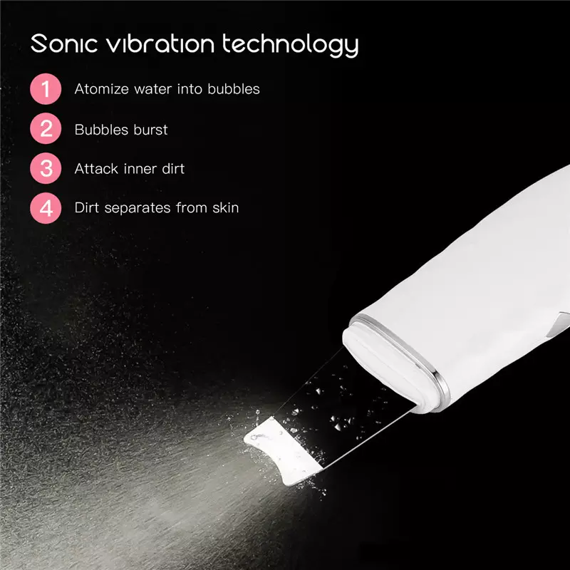 Private Label Professional 24kHz Ultrasonic Skin Scrubber Deep Exfoliation Electrical Ultrasonic Skin Scrub Facial Massage