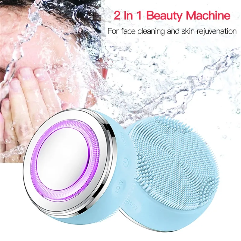 Waterproof Portable Electric Cleanser Rechargeable Silicone Face Scrub Device Facial Cleansing Brush