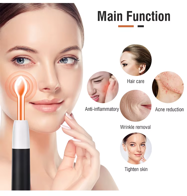 Wireless 4 in 1 Handheld Skin Rejuvenation High Frequency Wand Electrotherapy Facial Device