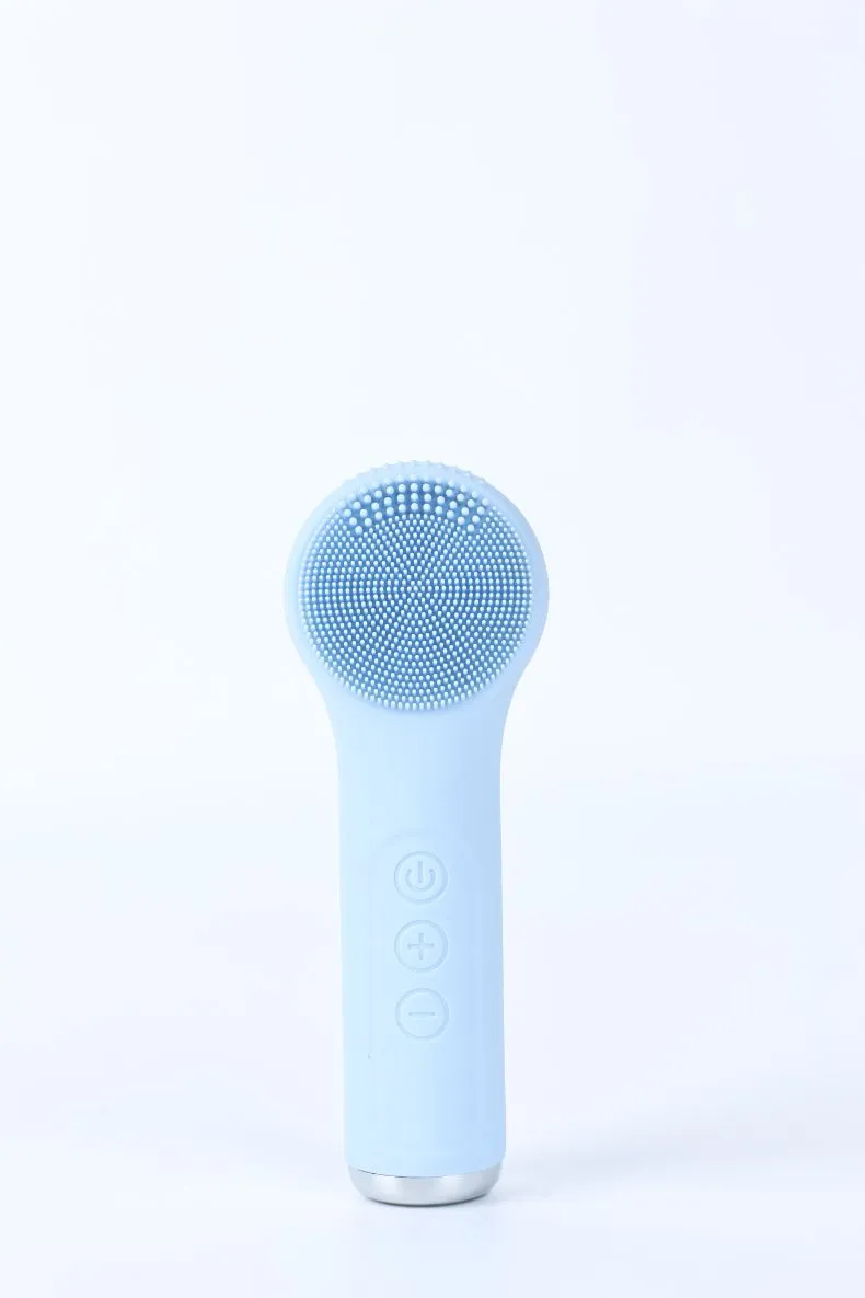 Facial Massager Face Cleaning Brush Skin Scrubber Silicone Electric Facial Cleansing Brush Waterproof Ipx7 with CE