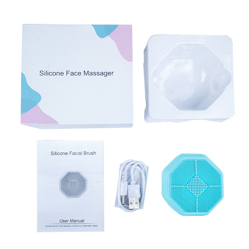 Waterproof Ultrasonic Electric Face Brush Cleanser Facial Silicone Cleansing Brush