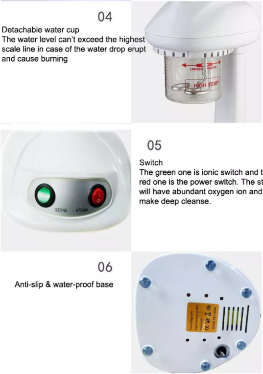 BOWKET Custom Logo Adjustable Home Multifunctional 3 in 1 Vapozone Oxygen Spa Hot Salon Facial Steamer