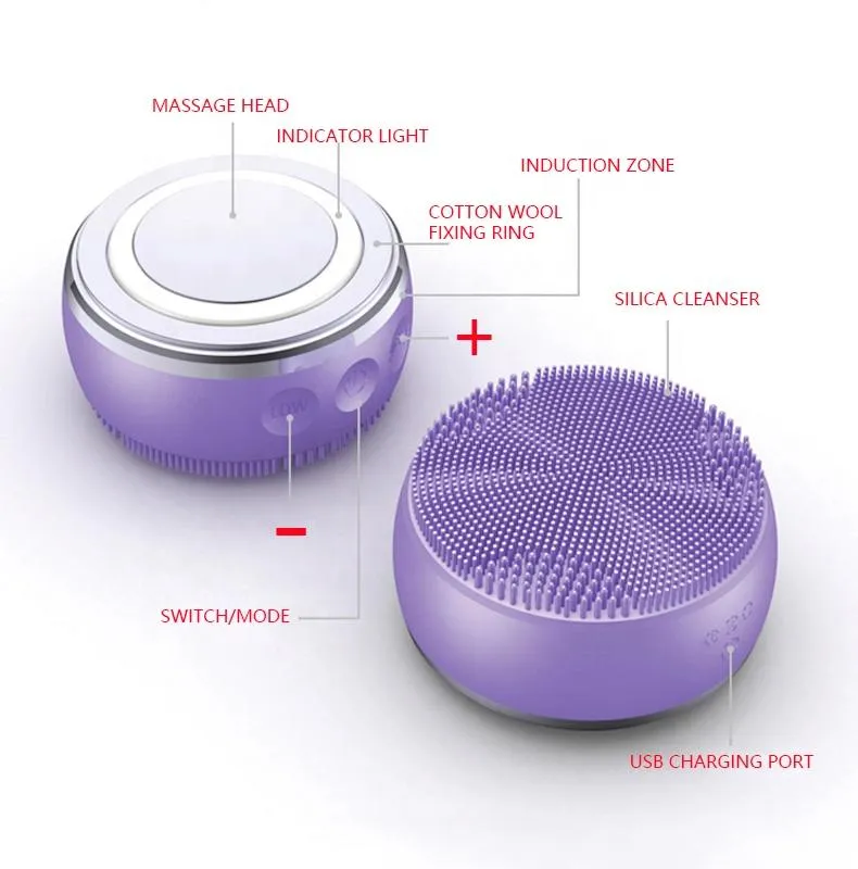 Waterproof Portable Electric Cleanser Rechargeable Silicone Face Scrub Device Facial Cleansing Brush