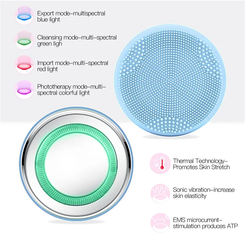 Waterproof Portable Electric Cleanser Rechargeable Silicone Face Scrub Device Facial Cleansing Brush