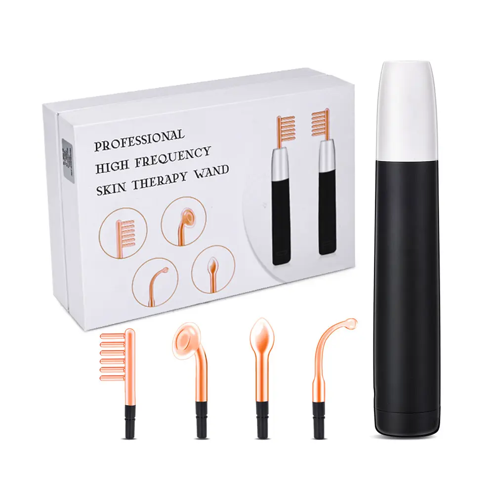 Wireless 4 in 1 Handheld Skin Rejuvenation High Frequency Wand Electrotherapy Facial Device