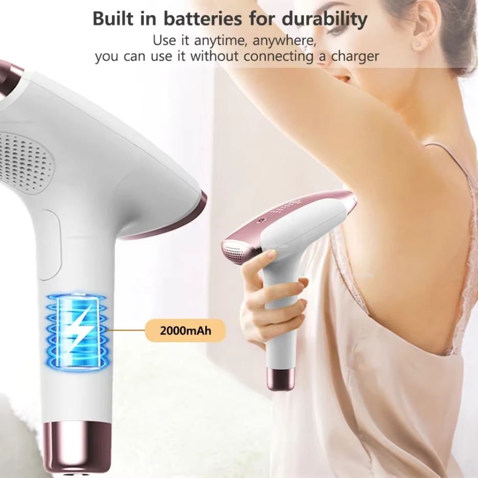 PAKISS Rechargeable Wireless IPL Hair Reduction Device with Interchangeable Acne Care and Skin Revitalization Heads
