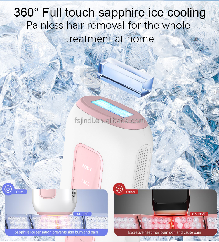 Straight Body Painless Sapphire Ice Cool IPL Laser Hair Remover Household Full Body Hair Removal Machine