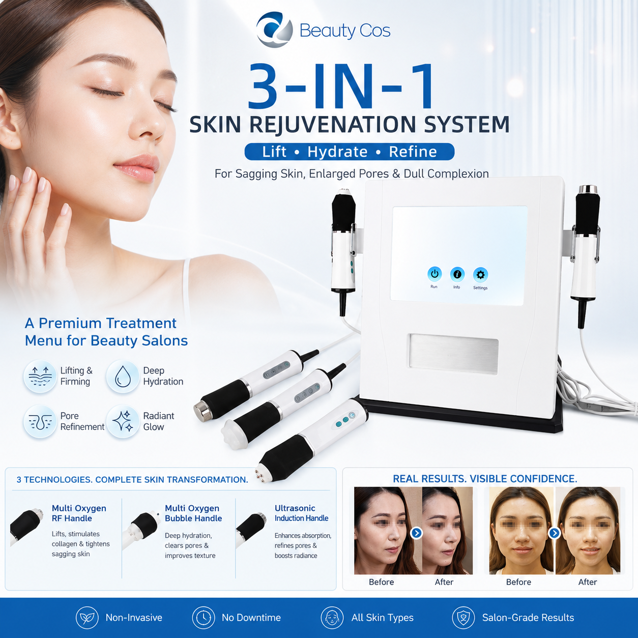 Professional Facial Spa Machine Microdermabrasion Hydro Facial Water Oxygen Jet Peel for Rejuvenation Skin Whitening