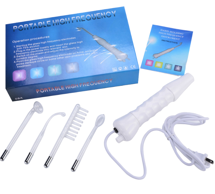 High Frequency Electrode Glass Tube Wand Beauty Theapy Machine for Wrinkles Remove Facial Care Skin Tightening Acne Spot