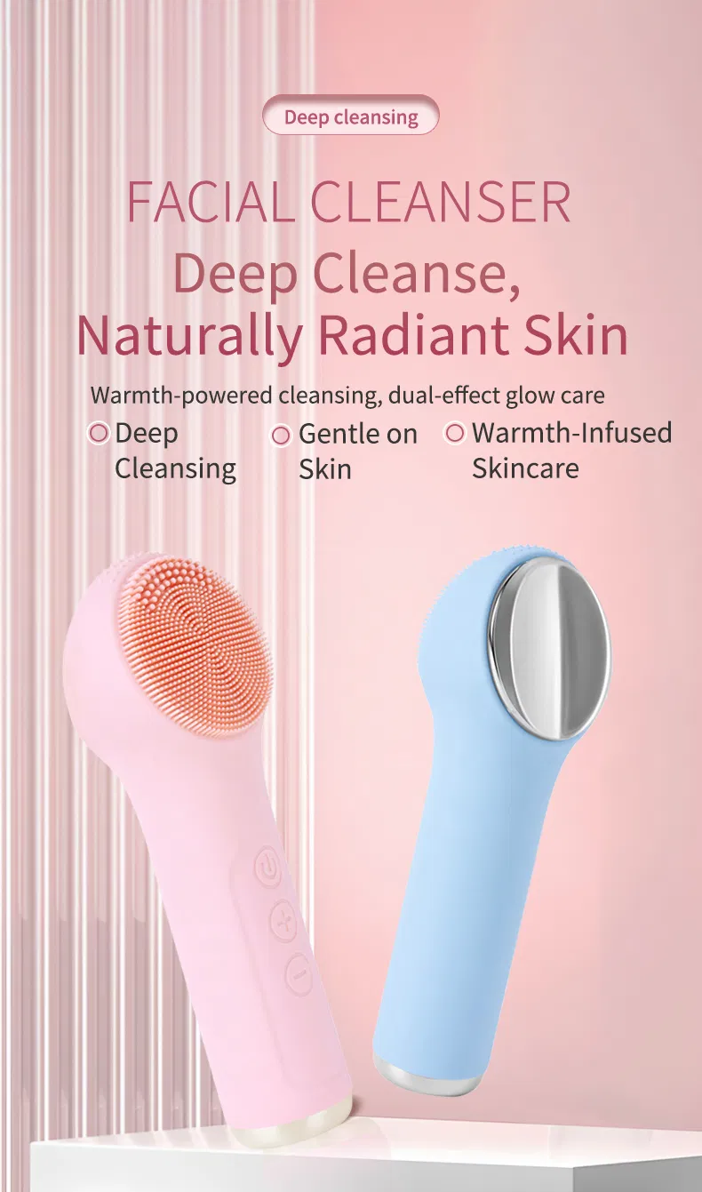 Facial Massager Face Cleaning Brush Skin Scrubber Silicone Electric Facial Cleansing Brush Waterproof Ipx7 with CE