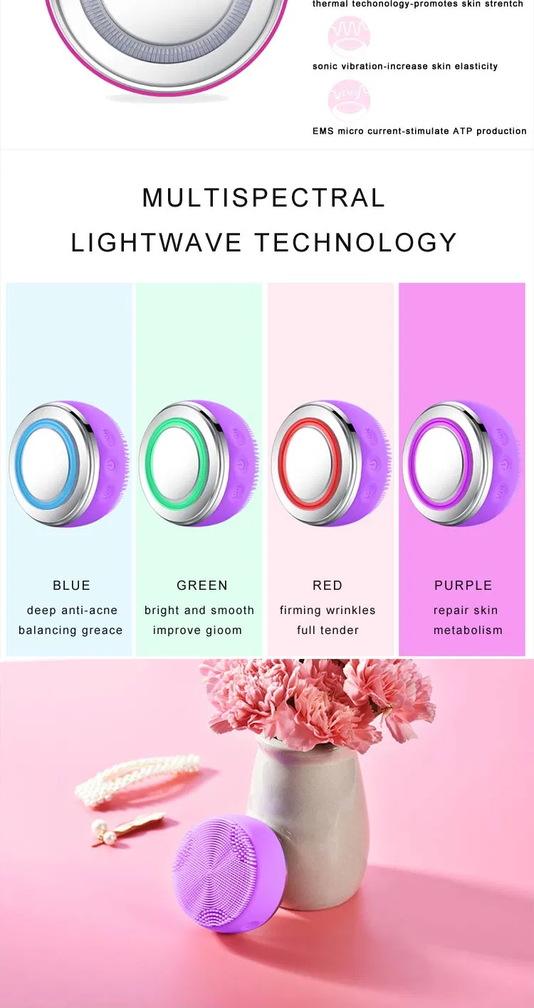 Waterproof Portable Electric Cleanser Rechargeable Silicone Face Scrub Device Facial Cleansing Brush