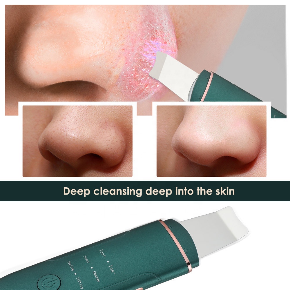 Waterproof Pore Clean Exfoliator Ultrasonic Skin Scrubber Ultrasonic Skin Shovel Face Scrubber with Mist for for Home and Salon