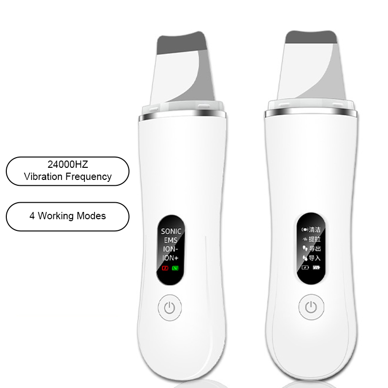 Private Label Acceptable Professional 24kHz Ultrasonic Skin Scrubber Deep Exfoliation Electric Ultrasonic Skin Scrubber