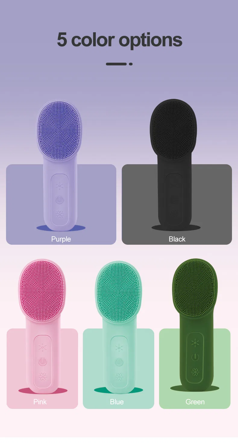 Professional Electric Face Cleansing Device Brush for Home Use Facial Cleaning Brush Silicone Face Scrubber Wash Brush Warm Function Facial Cleaning System