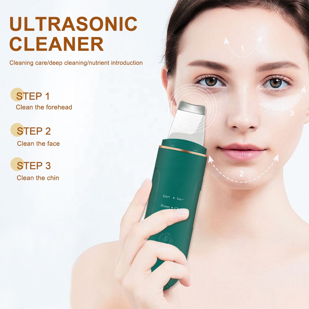 Waterproof Pore Clean Exfoliator Ultrasonic Skin Scrubber Ultrasonic Skin Shovel Face Scrubber with Mist for for Home and Salon