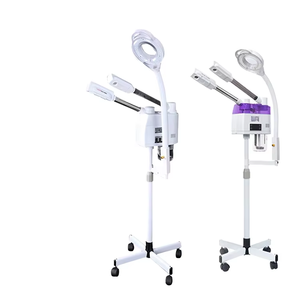 Face Steamer Device Standing ABS LED Cold Hot Dual Head Sprayer EU Plug Skin Renewal Refresh Facial Mist Steam Beauty Machine