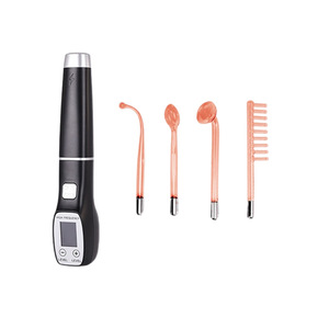 Fast Shipping LCD Screen Skin Therapy Electrotherapy Machine Face Lifting Acne Treatment 4 in 1 High Frequency Skin Care Wand