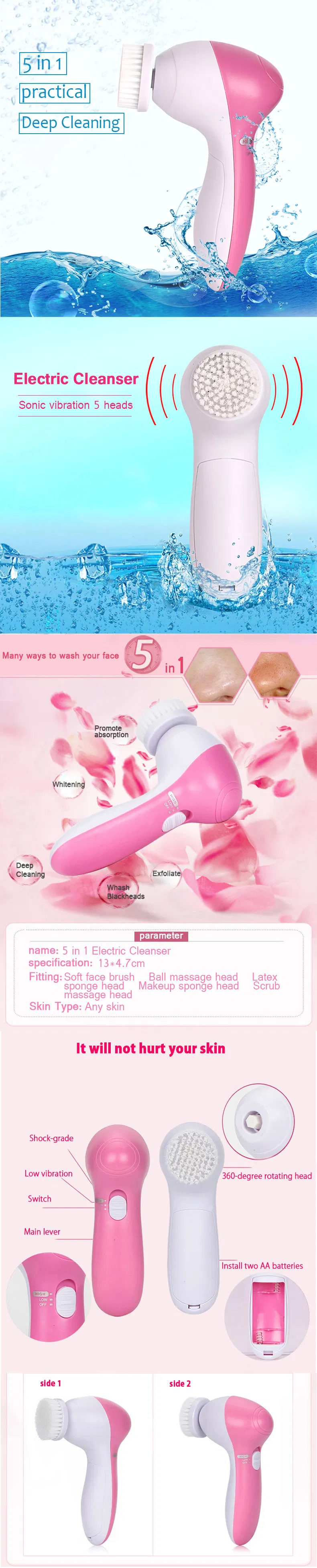 5 in 1 Facial Cleansing Brush Details 1