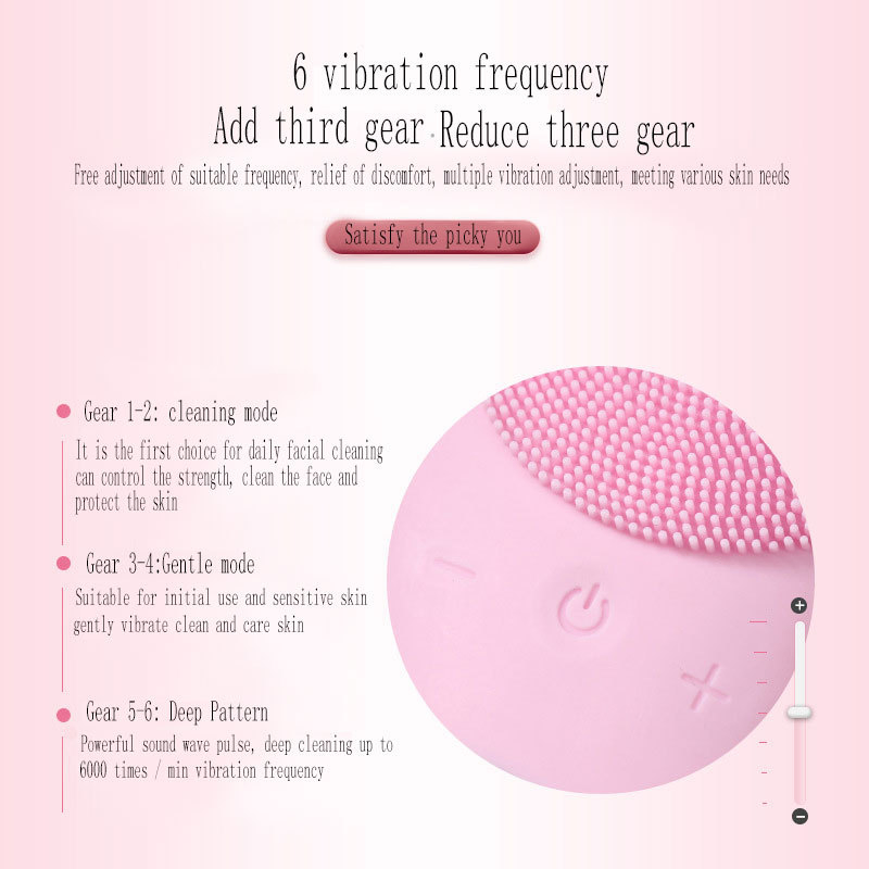 Mini Waterproof Portable Electric Silicone Exfoliator Facial Cleansing Brush
