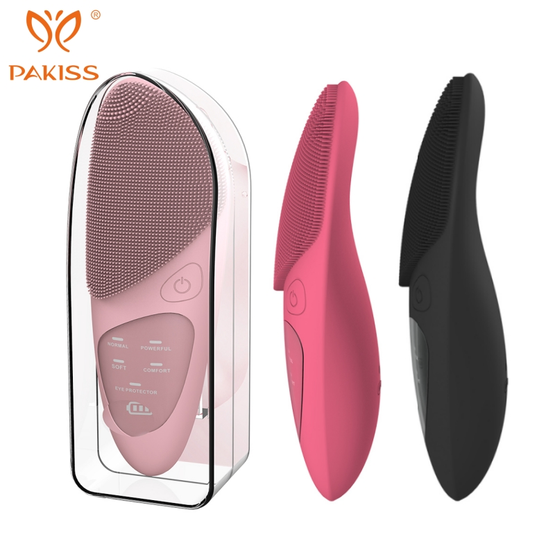 Pakiss Electric Facial Cleansing Brush, Waterproof Silicone Face Brush for Deep Cleaning, Blackhead Removal &amp; Eye Care
