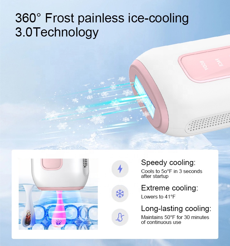 Straight Body Painless Sapphire Ice Cool IPL Laser Hair Remover Household Full Body Hair Removal Machine