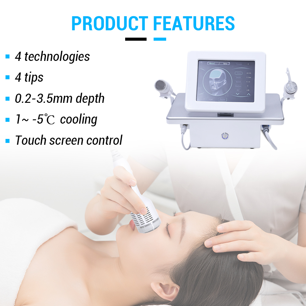 Portable 10p 25p 64p &amp; Nano Tip Radiofrequency Fractionated Gold Rf Skin Tightening Machine 2 in 1 with Cold Hammer