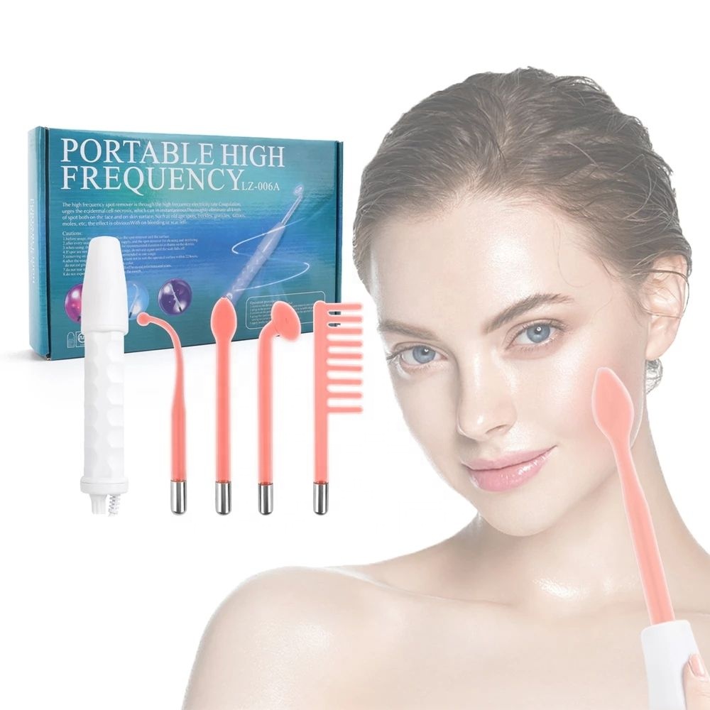 Facial Wand 4 in 1 Portable High Frequency Therapy Wand High Frequency Machine
