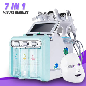 7in 1 Beauty Equipment Hydra Dermabrasion Oxygen Jet Peel Machine H2o2 Oxigen Facial Machine With Led Mask