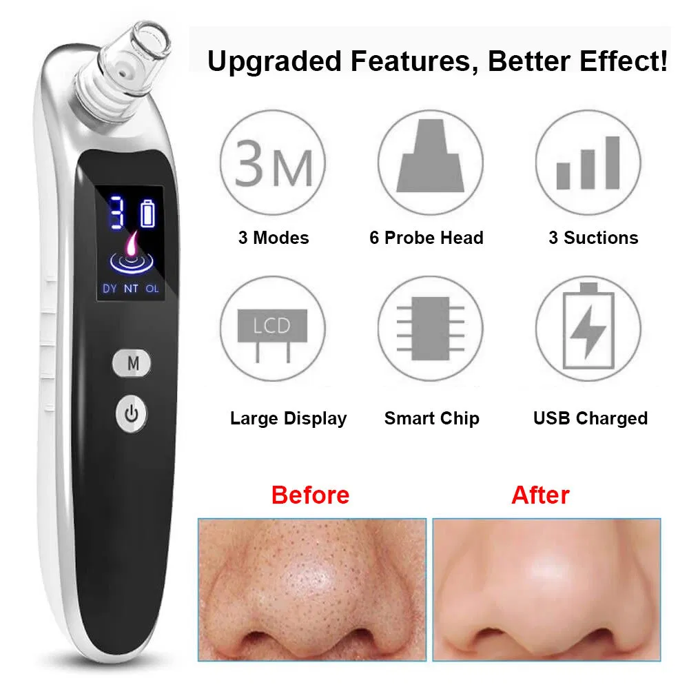 LCD Display 3 Speeds Sucking Pore Cleanser Beauty Care Product Acne Removal Blackhead Remover Vacuum
